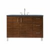 James Martin Vanities Metropolitan 48in Single Vanity, American Walnut w/ 3 CM Charcoal Soapstone Quartz Top 850-V48-AWT-3CSP